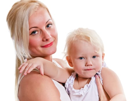 beautiful young mother and her three year old daughter