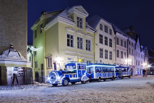 The streets of Old Tallinn decorated to Christmas