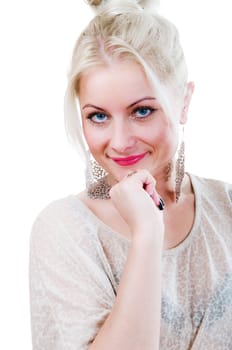 Portrait of a young woman blonde