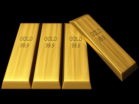 Macro view of rows of gold bars for adv or others purpose use