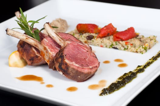 Roast Australian Lamb with couscous and basil