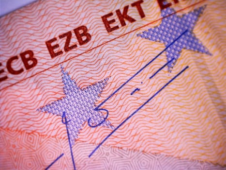 Close-up Euro bill