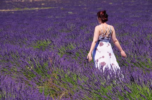 Lavender field and young woman 02