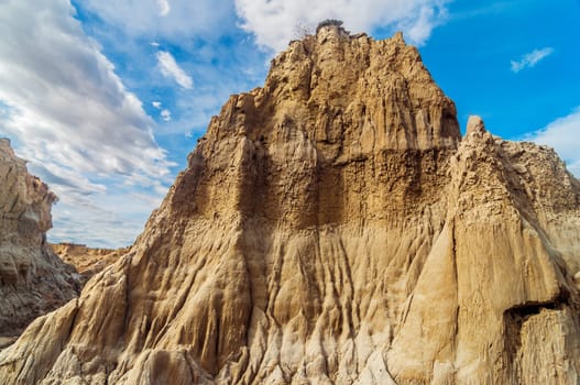 Dry desolate rock formation in Tatacoa Desert