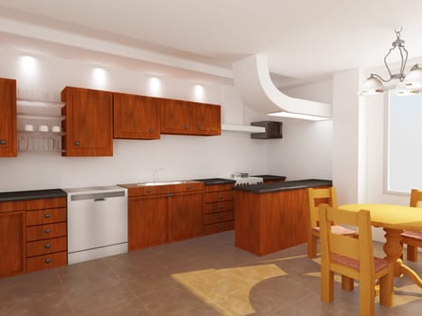 modern kitchen interior