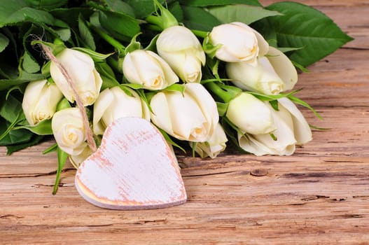 Roses on old wood