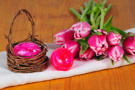 Easter Tulips Flowers Eggs