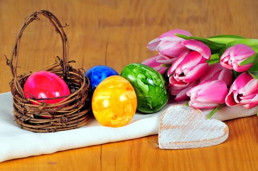 Easter Tulips Flowers Eggs