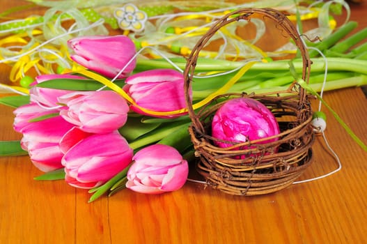 Easter Tulips Flowers Eggs