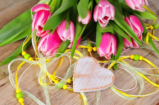 Easter Table Decoration Tulips Eggs