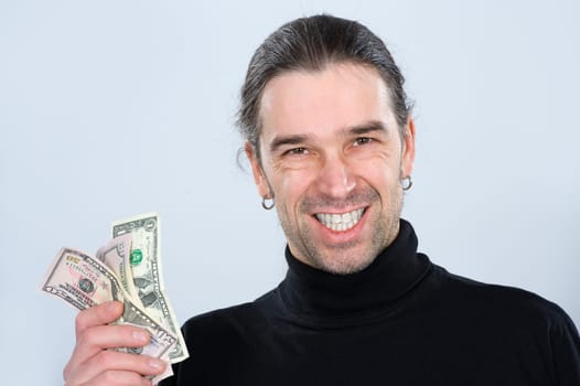 man with dollars