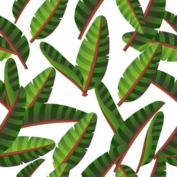 Spring tropical green leaves seamless pattern. Vector file layered for easy manipulation and custom coloring.