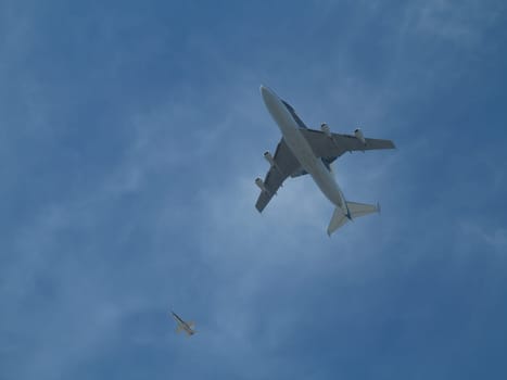 The Space Shuttle Endeavor piggyback on a Boeing 747