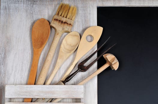 old wooden wooden spoon