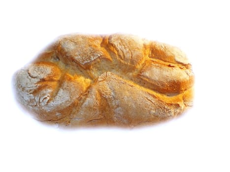 freshly baked buns on white background