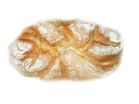 freshly baked buns on white background