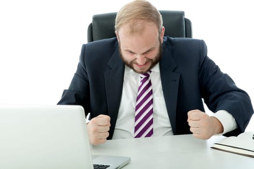 beard business man frustrated