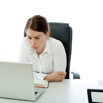 business woman can not find solution