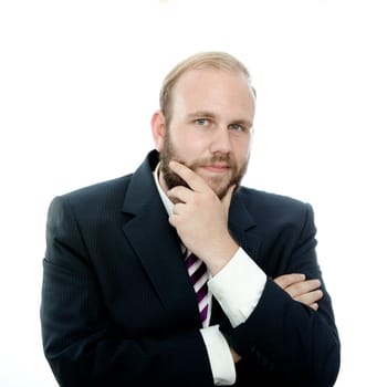 beard business man think