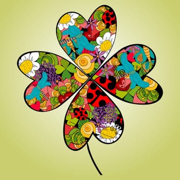 Spring elements vibrant flower. Vector file layered for easy manipulation and custom coloring.