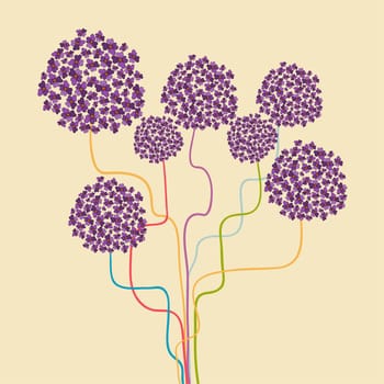 Spring clover flowers background. Vector file layered for easy manipulation and custom coloring.