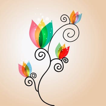 Spring time contemporary transparent flowers background. EPS10 file version. This illustration contains transparencies and is layered for easy manipulation and customization.