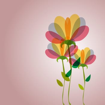 Spring time contemporary transparent flowers background. EPS10 file version. This illustration contains transparencies and is layered for easy manipulation and customization.