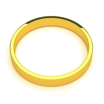 isolated gold ring, for conceptual usage, 3d rendering.