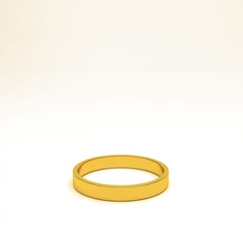 isolated gold ring, for conceptual usage, 3d rendering.