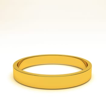isolated gold ring, for conceptual usage, 3d rendering.