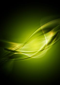 Dark green background with abstract waves. Eps 10 vector design