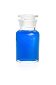 Laboratory Bottle with Blue Liquid