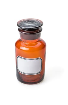 Brown Glass Apothecary Bottle with Blank Label