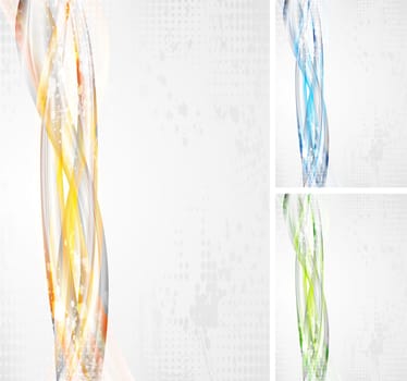 Abstract waves on the grunge backdrop. Vector background eps 10