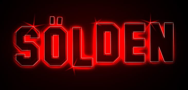 Sölden as an illustration in neon light style