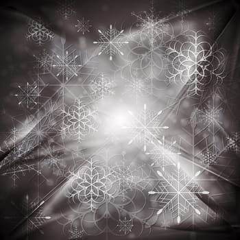 Merry Christmas! Abstract sparkling background with snowflakes. Eps 10 vector design