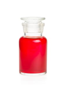 Laboratory Bottle with Red Liquid