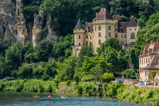 LA ROQUE GAGEAC, FRANCE - JUNE 22, 2012: exterior of Chateau de la Malartrie village of La Roque Gageac on June 22th, 2012 at Dordogne Perigord France