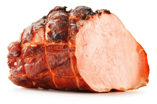Fresh ham isolated on white background