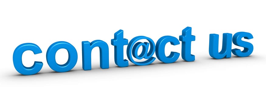 3d "contact us"" word using e-mail symbol"
