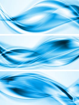Abstract blue banners. Shiny waves. Vector design eps 10