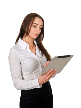 Businesswoman using tablet pc
