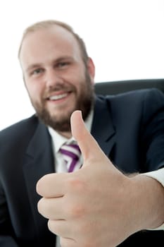beard business man thumb up