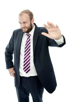 beared business man is unsuspecting
