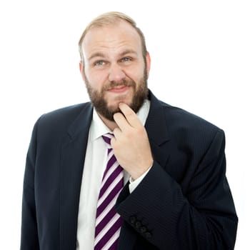 beard business man solving problem