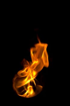 fire with a black background, abstract background.