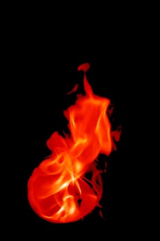 fire with a black background, abstract background.