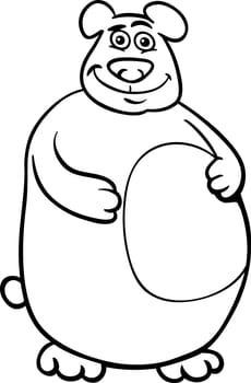 Black and White Cartoon Illustration of Funny Wild Bear Animal for Coloring Book