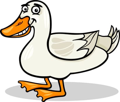 Cartoon Illustration of Funny Duck Farm Bird Animal