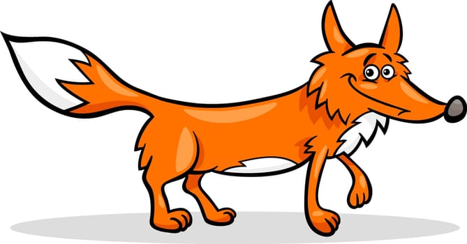Cartoon Illustration of Funny Wild Fox Animal